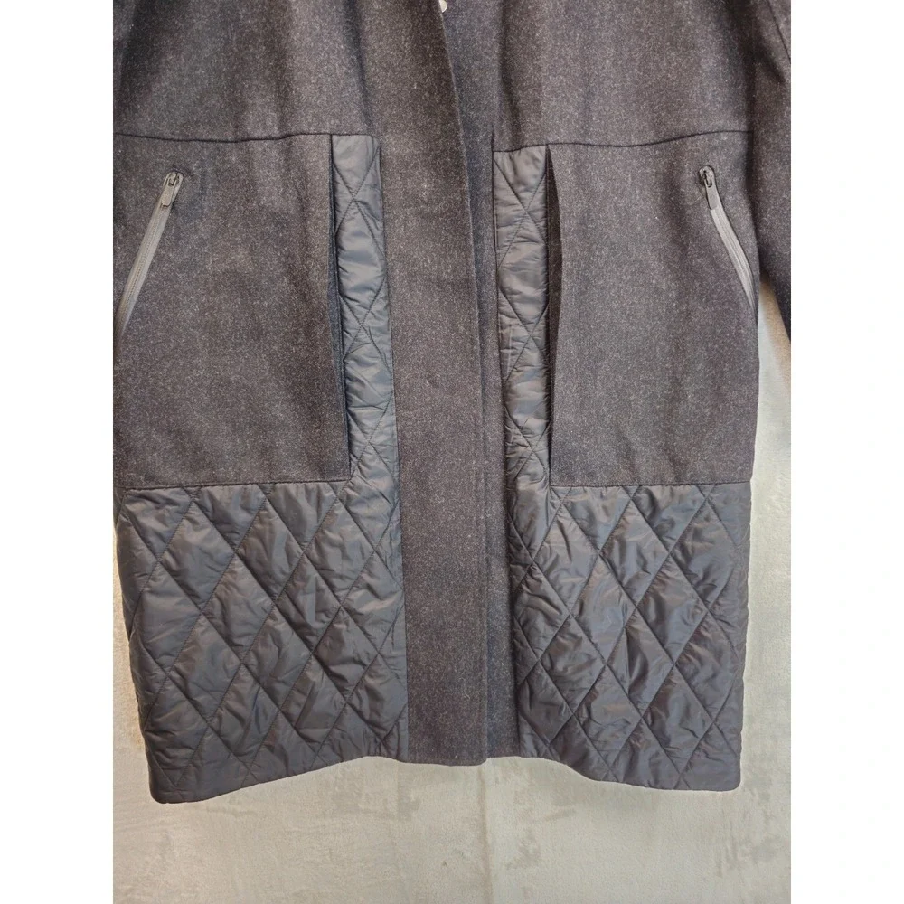 Lululemon Roam Far Wool Coat Womens 12 Charcoal Gray Technical Waterproof Parka